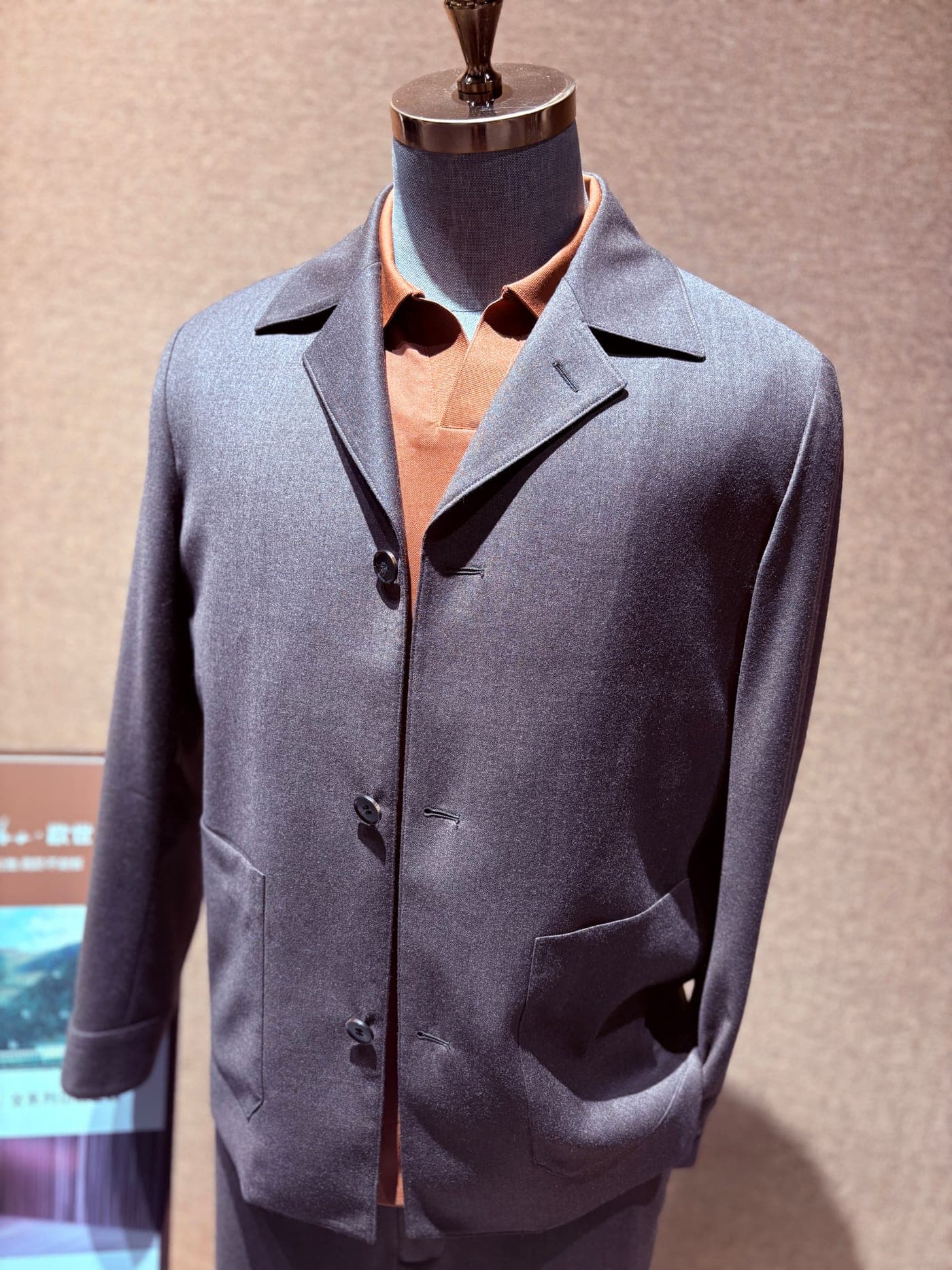 Structured jackets on the showroom floor