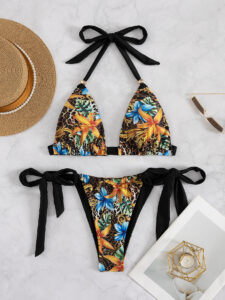 Sexy women's tropical printed bikini set - Image 4