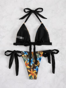 Sexy women's tropical printed bikini set - Image 5