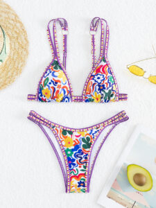 Sexy women's multi-color bikini swimsuit set - Image 4