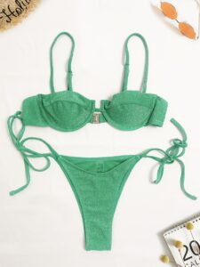 Sexy women's solid color bikini suit swimsuit - Image 5