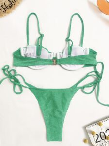 Sexy women's solid color bikini suit swimsuit - Image 6