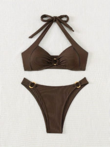 Sexy Pit Strip Split Women's Bikini Set Swimsuit - Image 4