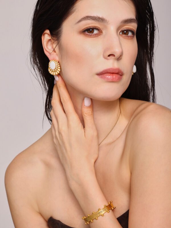 Seiko stainless steel jewelry with diamond glaze 18K gold