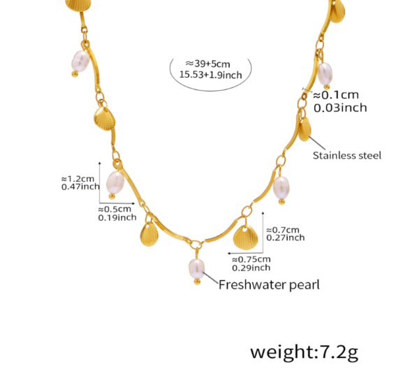 Small shell freshwater pearl necklace ins style creative design - Image 4