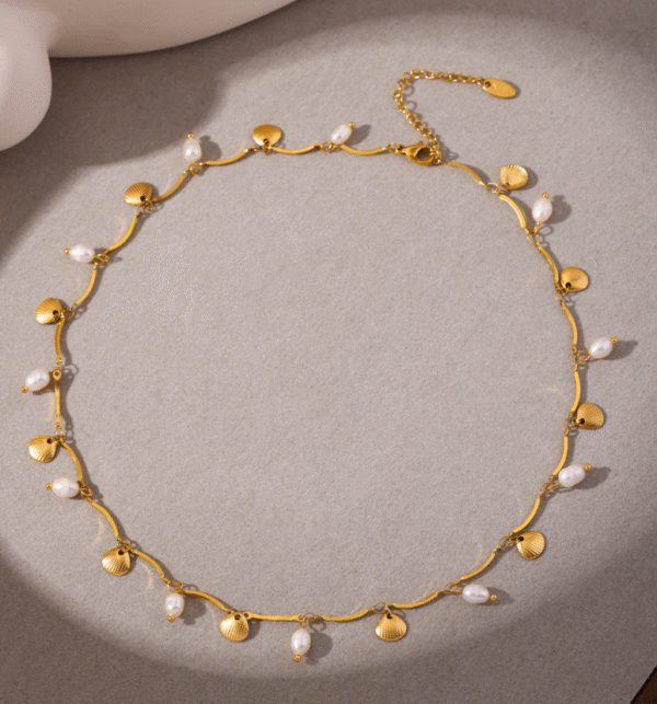 Small shell freshwater pearl necklace ins style creative design - Image 6