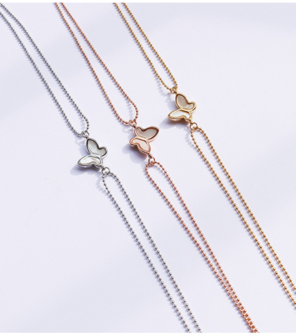 Simple ladies butterfly foot ring titanium steel 18K gold plated trouser chain - Image 6