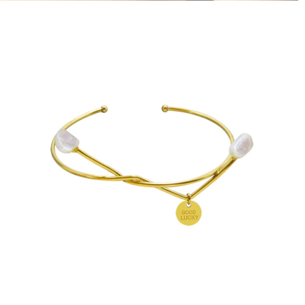 Ins jewelry titanium steel baroque freshwater pearl bracelet - Image 3