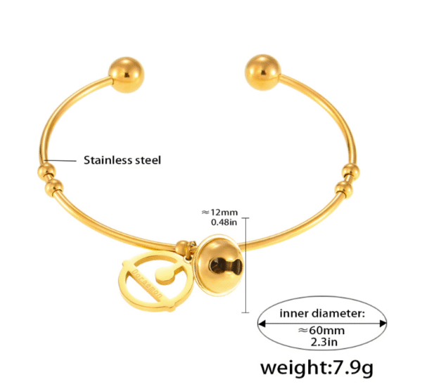 Titanium steel open bracelet creative Doraemon bell bracelet - Image 8