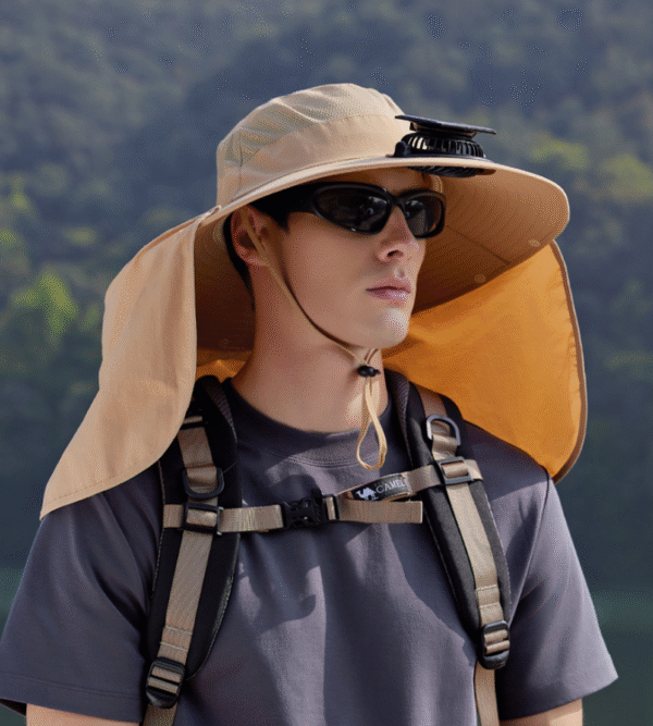 Outdoor solar fan shawl neck protection sun hat - Image 6