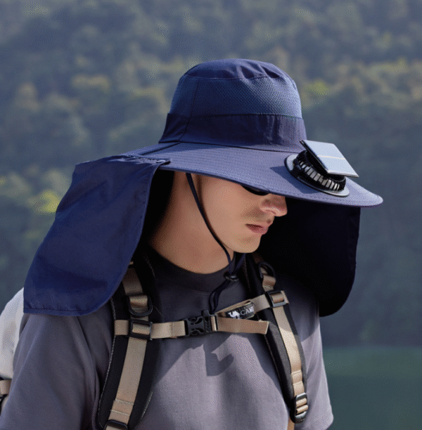 Outdoor solar fan shawl neck protection sun hat - Image 5
