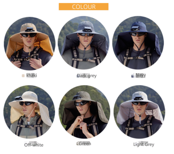 Outdoor solar fan shawl neck protection sun hat - Image 8