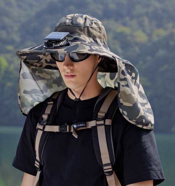 Fishing mountaineering solar fan shawl neck protection sun hat - Image 4