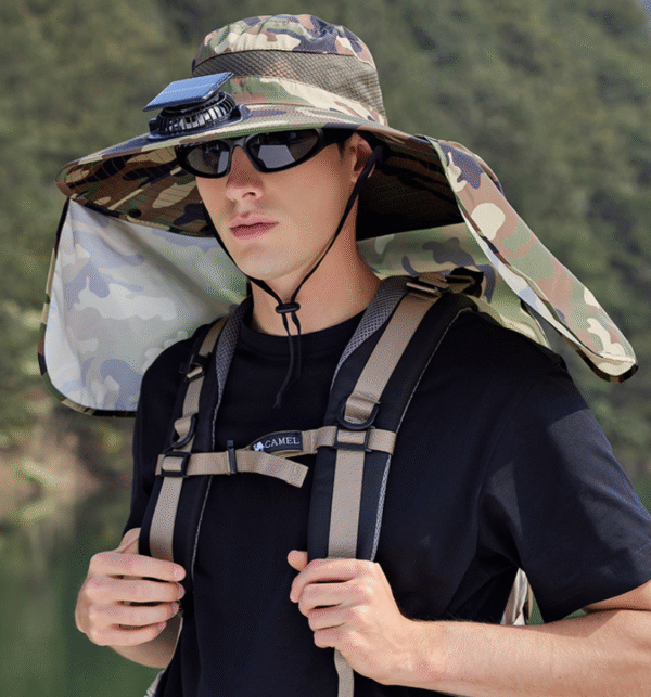 Fishing mountaineering solar fan shawl neck protection sun hat - Image 2