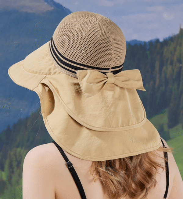 Large brim shawl neck protection sun hat - Image 2