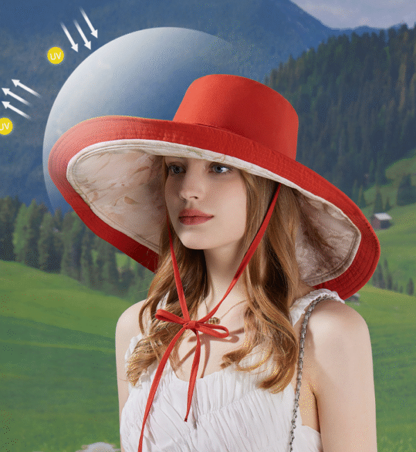 Chinese style double-sided bucket hat that can be worn and tied into a ponytail - Image 9
