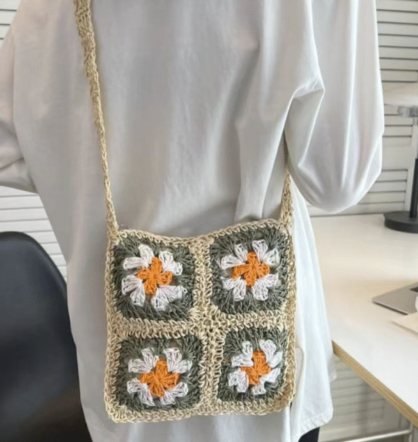 Handmade crochet bag small square bag