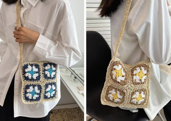 Handmade crochet bag small square bag - Image 2