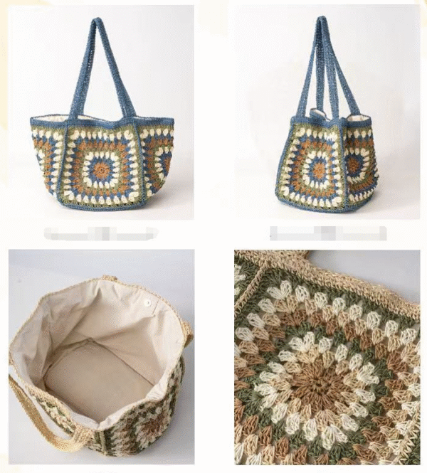 Geometric hand-woven expandable tote - Image 6