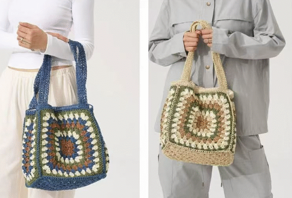 Geometric hand-woven expandable tote - Image 2