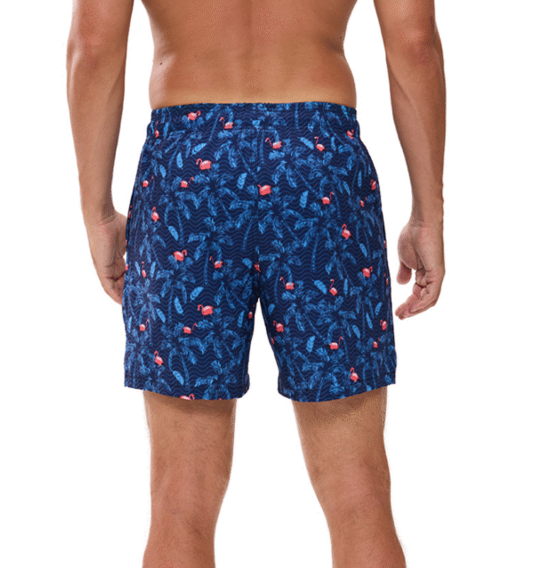 Men's quick-drying double-layer swimming trunks printed casual sports shorts - Image 2