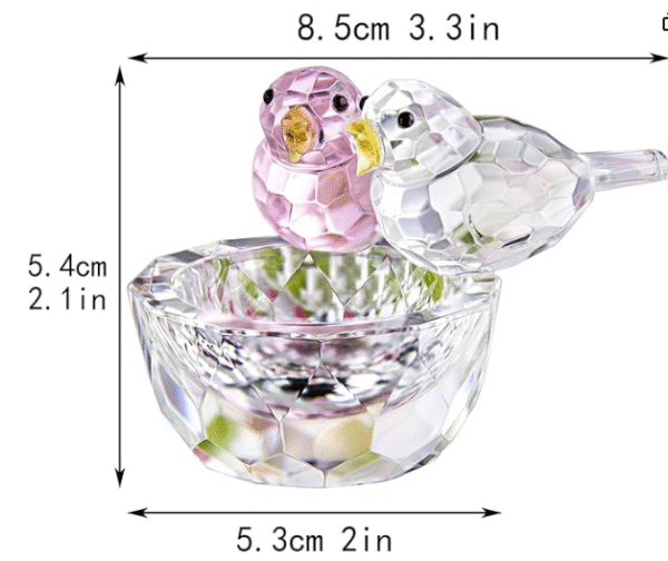 Crystal Bird Figurine Collectible Art Glass double birds Figurines - Image 4