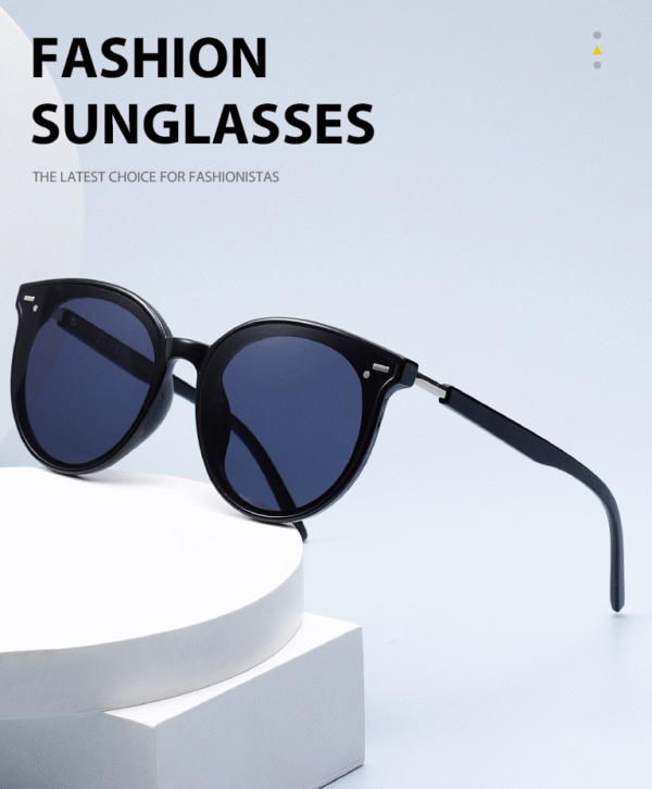 Womens Trendy 2025 Classic Round Retro Vintage Shades Large Frame